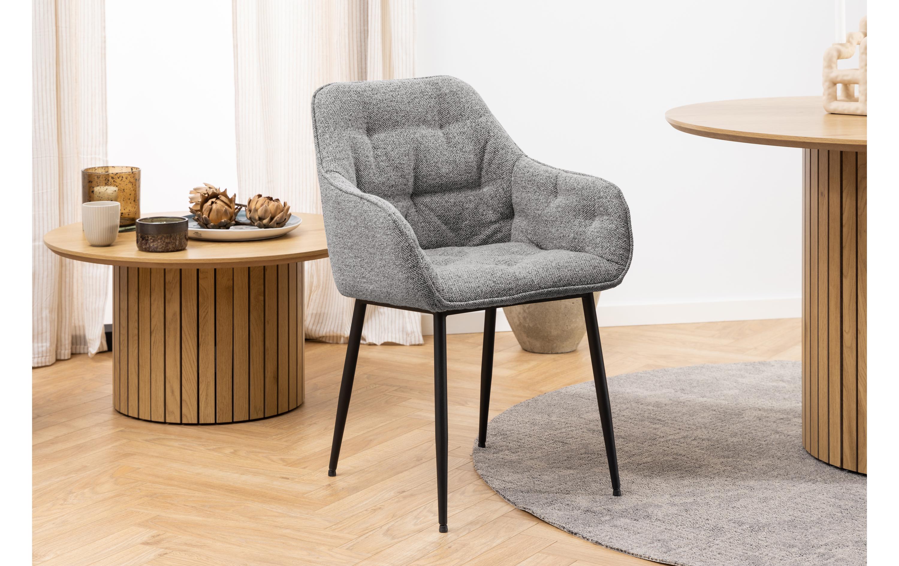 Stuhl Brooke Monza1, 2 Stück, Grau<br>Esszimmerstühle mit Armlehne