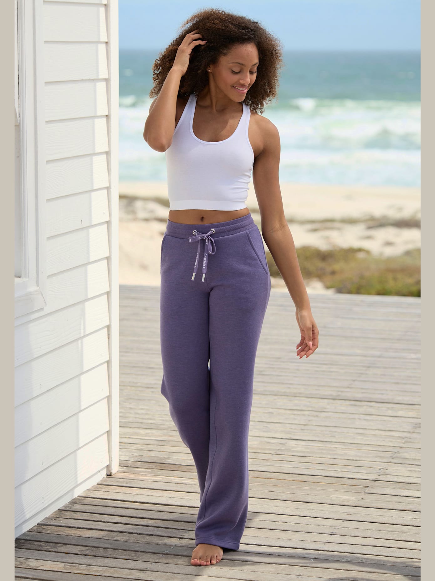 Pantalon détente pantalon molletonné confortable avec jambes larges