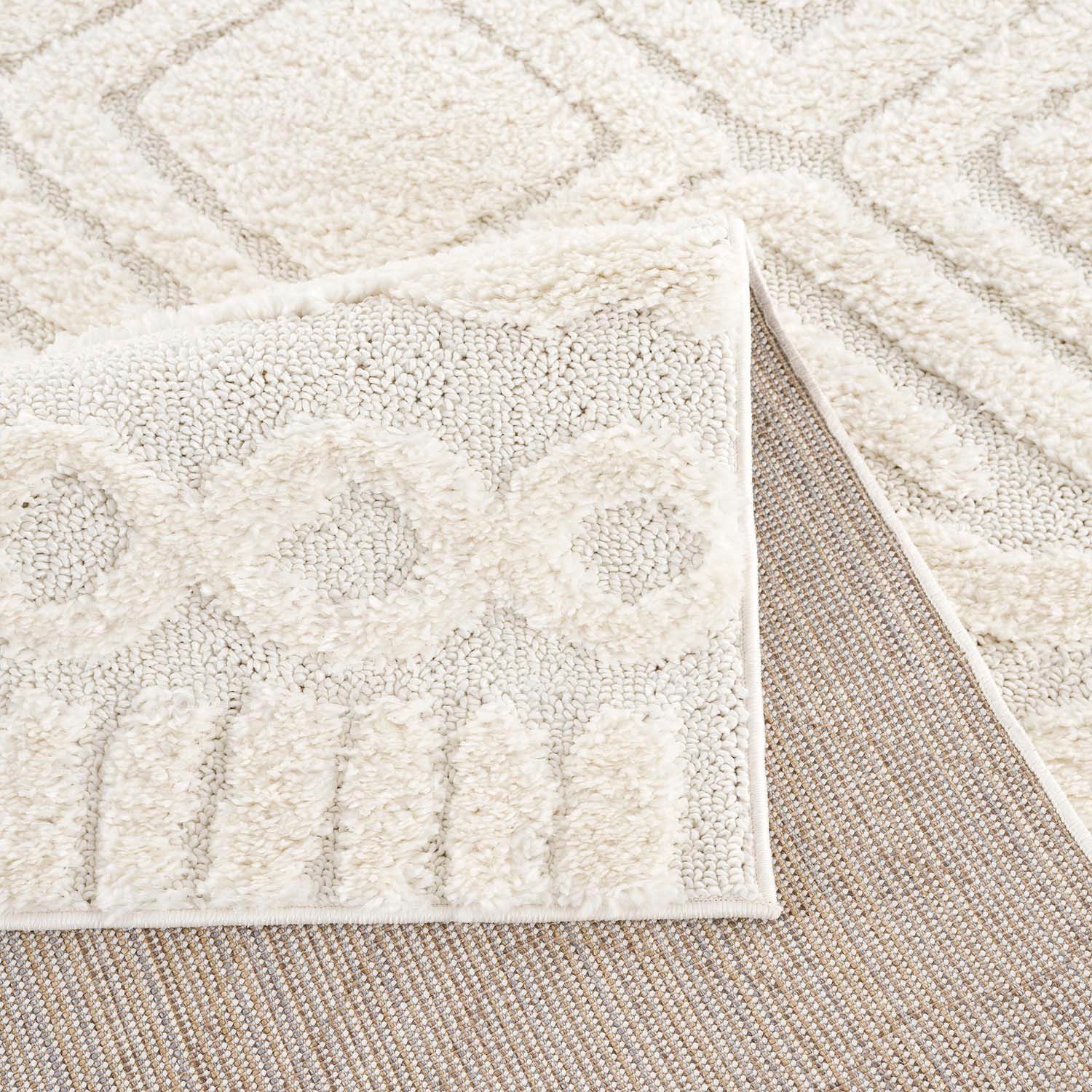 my home Hochflor-Teppich »Andro« rund 20 mm Höhe Boho Stil, weich, Hoch Tief Struktur, Wohnzimmer