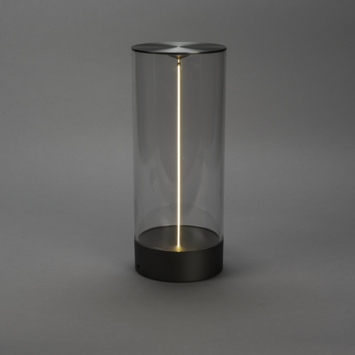 KonstSmide tafellamp Edison 1,2W oplaadbare LED verlichting antraciet hoog model
