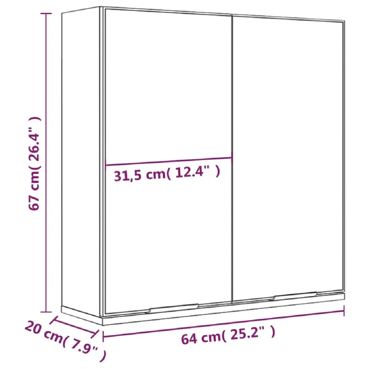 vidaXL Armoire miroir Chêne fumé