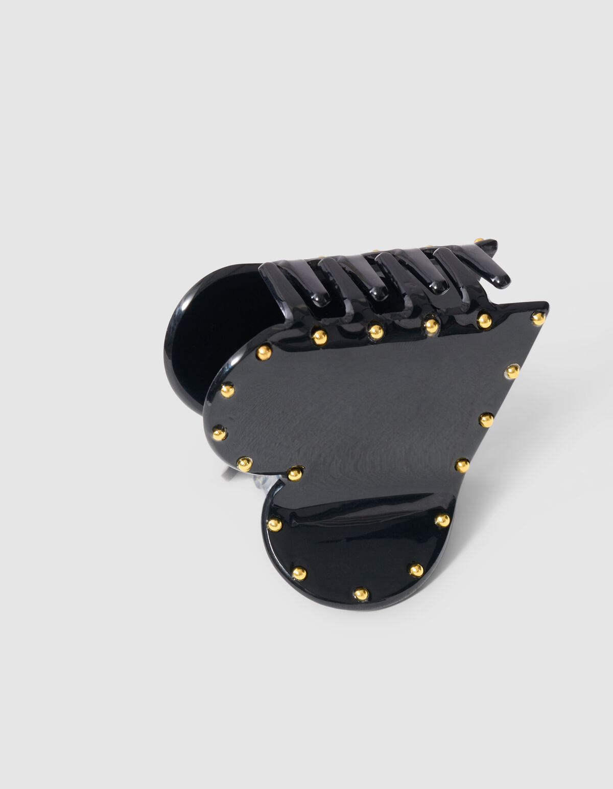 Studded Heart Haarclip Zwart