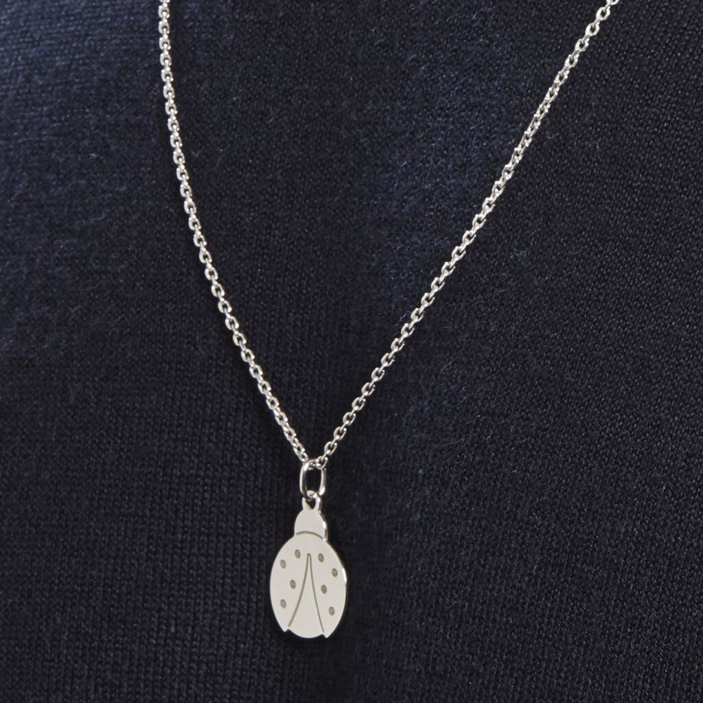 Pendentif Euzebie Argent Blanc