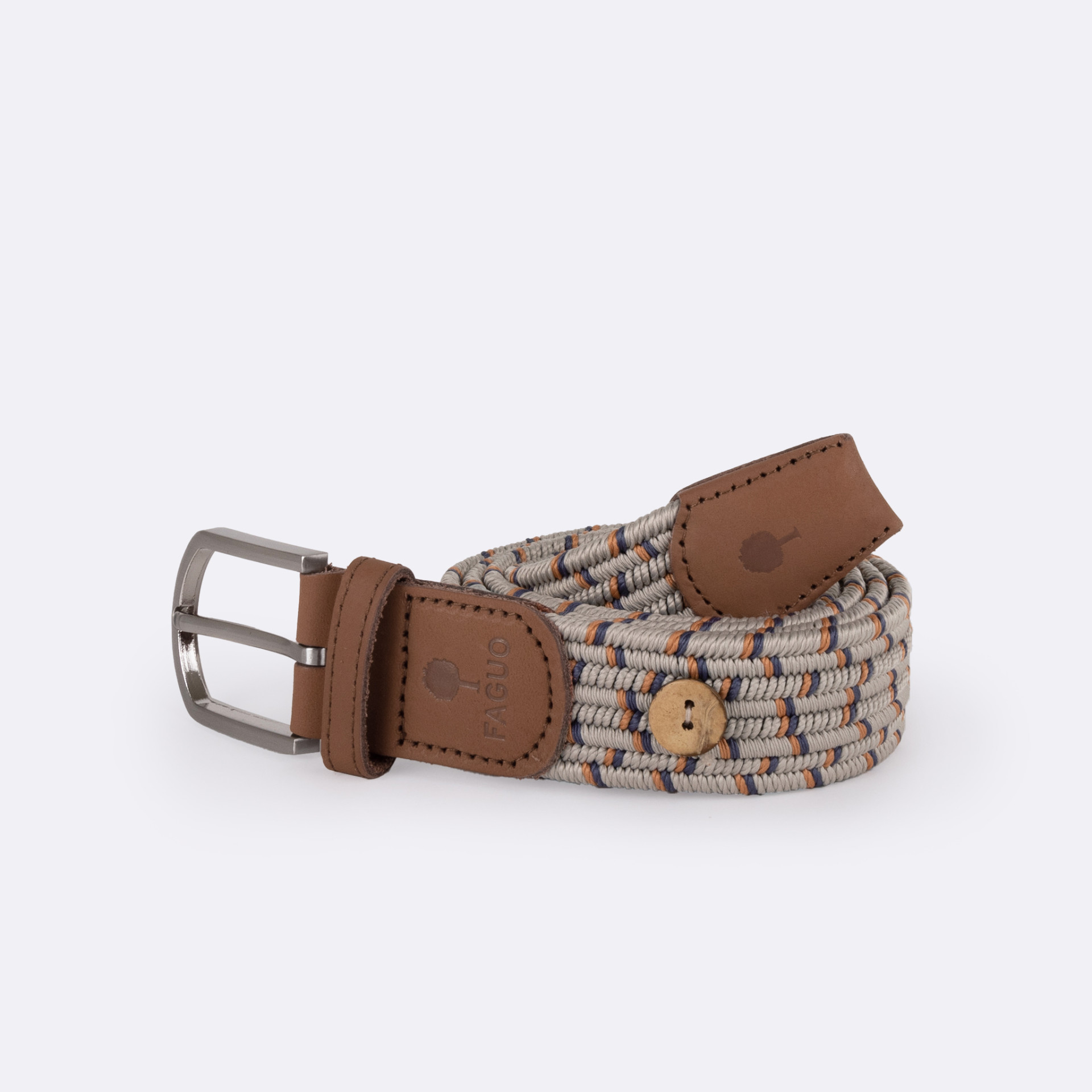Ceinture beige et marron polyester recyclé et élasthanne - modèle belt