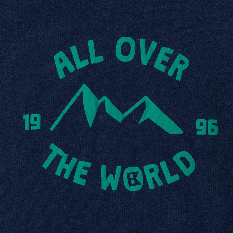 T-shirt manches longues à message bleu garçon