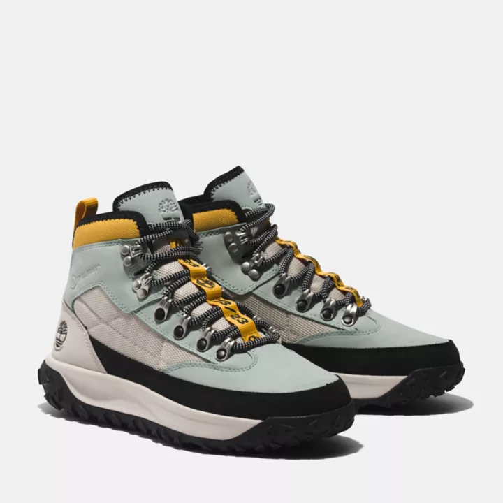 Bota de caminhada feminina Greenstride Motion 6 na cor cinza.