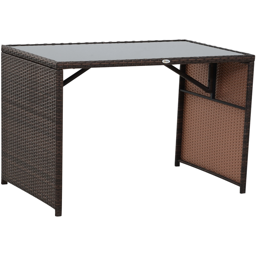Outsunny Polyrattan Garnitur als 5-teiliges Set braun, cremeweiß