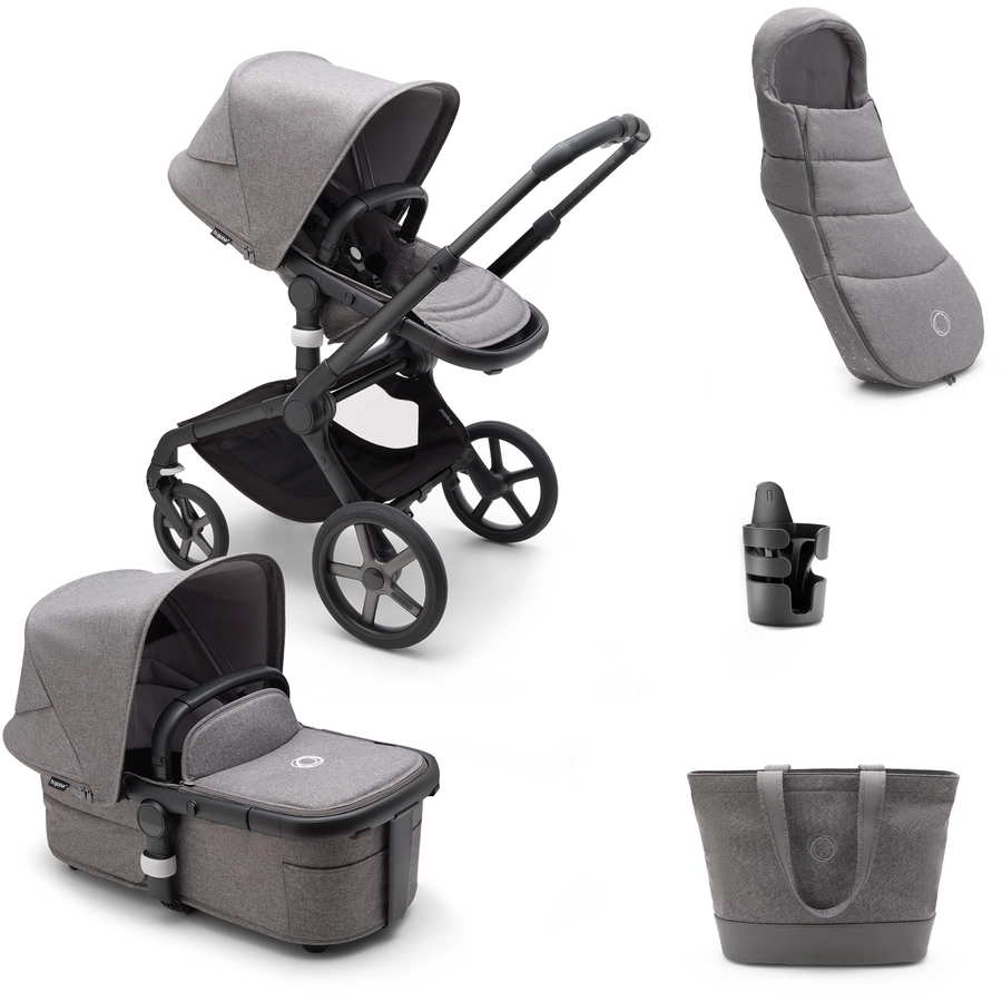 bugaboo Kombikinderwagen Fox 5 mit Zubehör BlackGrey Melange