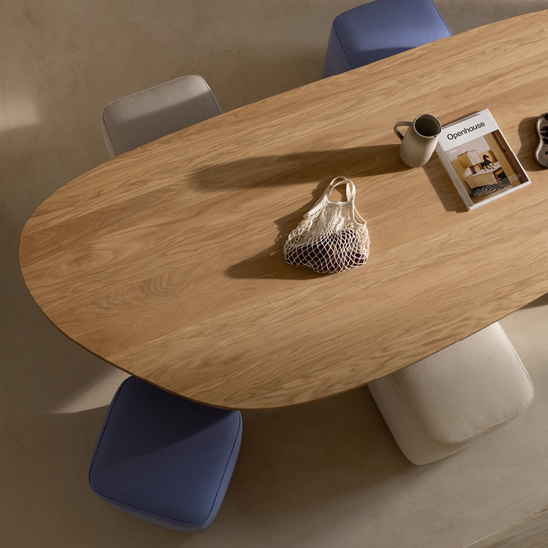 Studio HENK tafel Butterfly Blob - wit frame, hardwax light 3041 240 x 100 | HWO NL 3041 | Verjongde Rand | Frame Wit