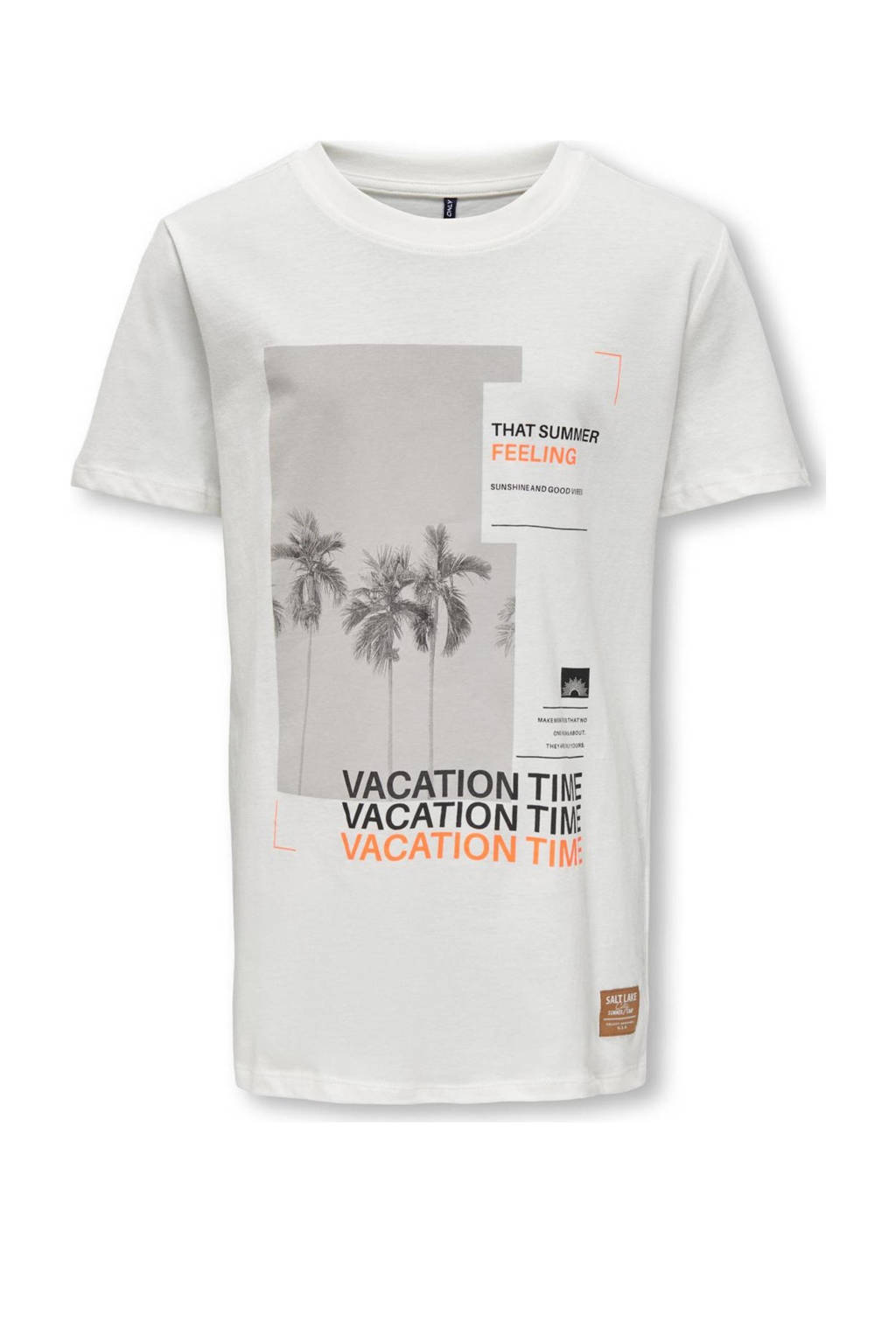 ONLY T-shirt KOBCASSIUS met printopdruk offwhite