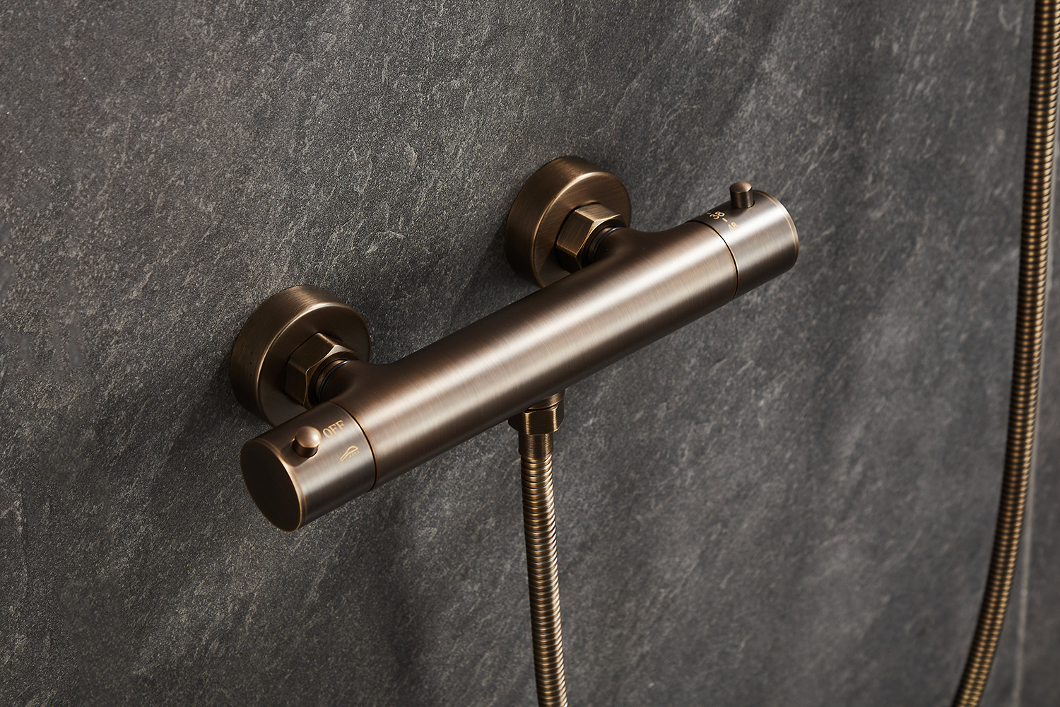 Saniclear Antique thermostatische douchekraan verouderd messing
