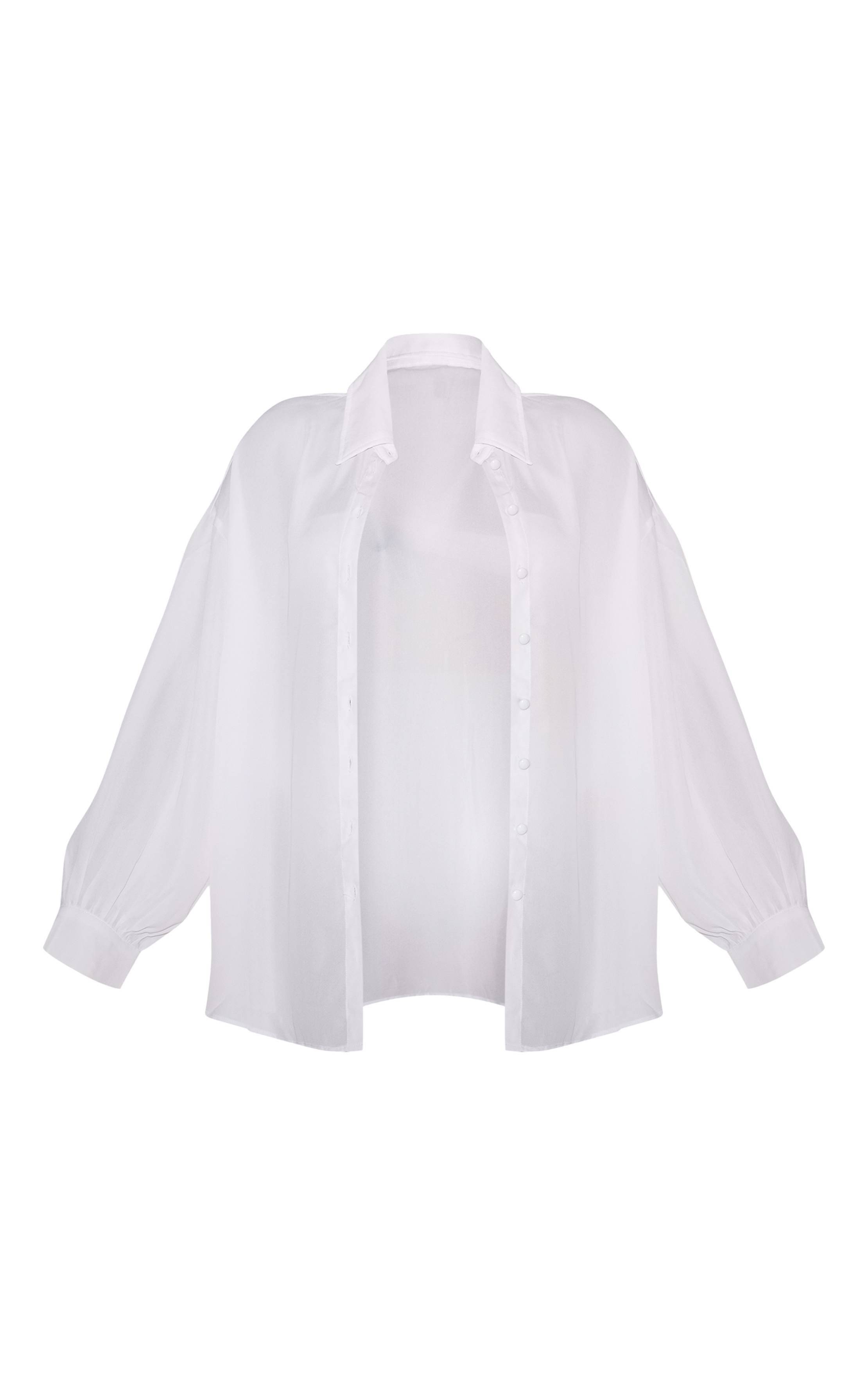 Blanc Chemise De Plage Oversize Grande Taille