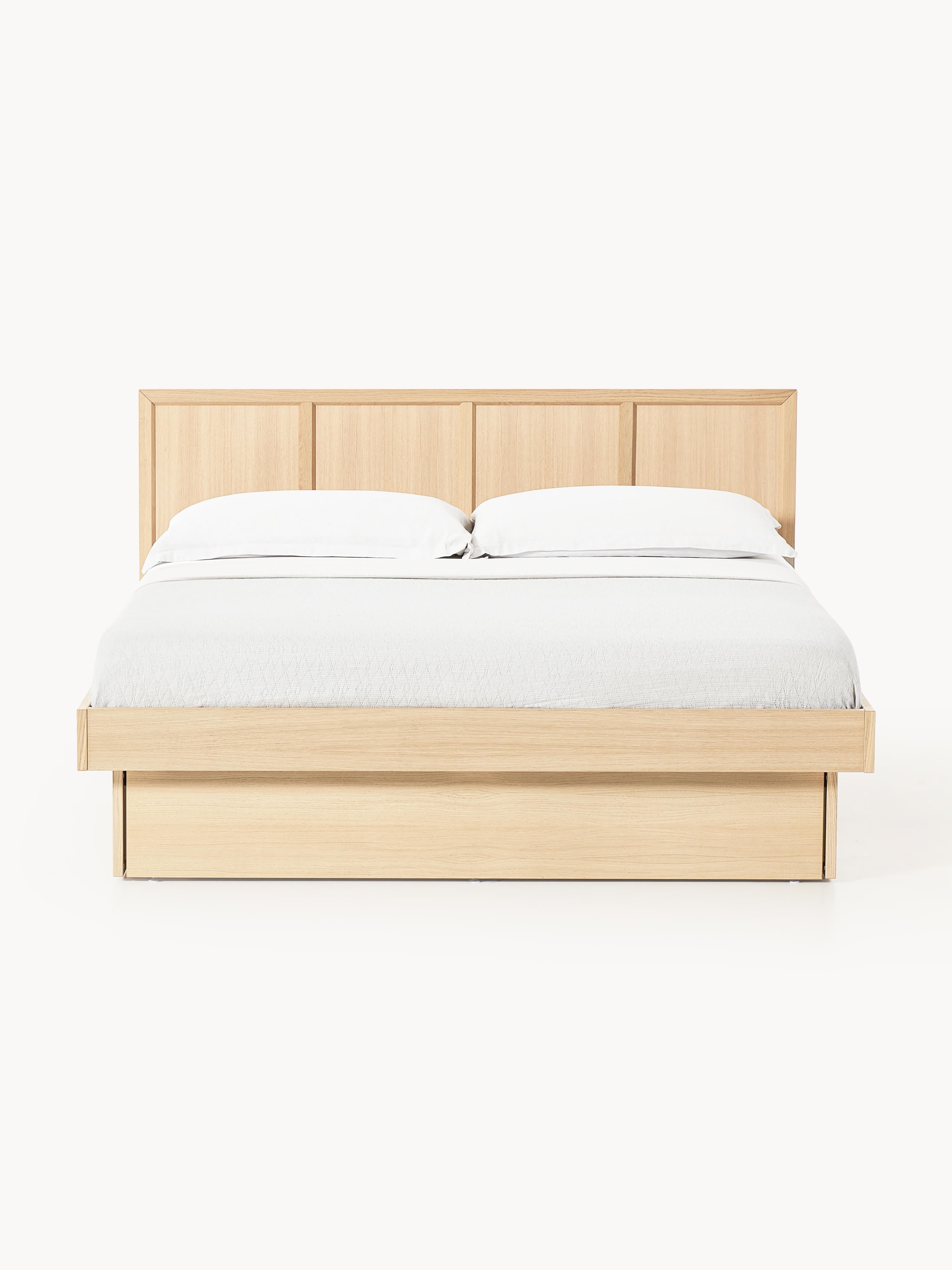 Houten bed Nanto met lades en hoofdeinde