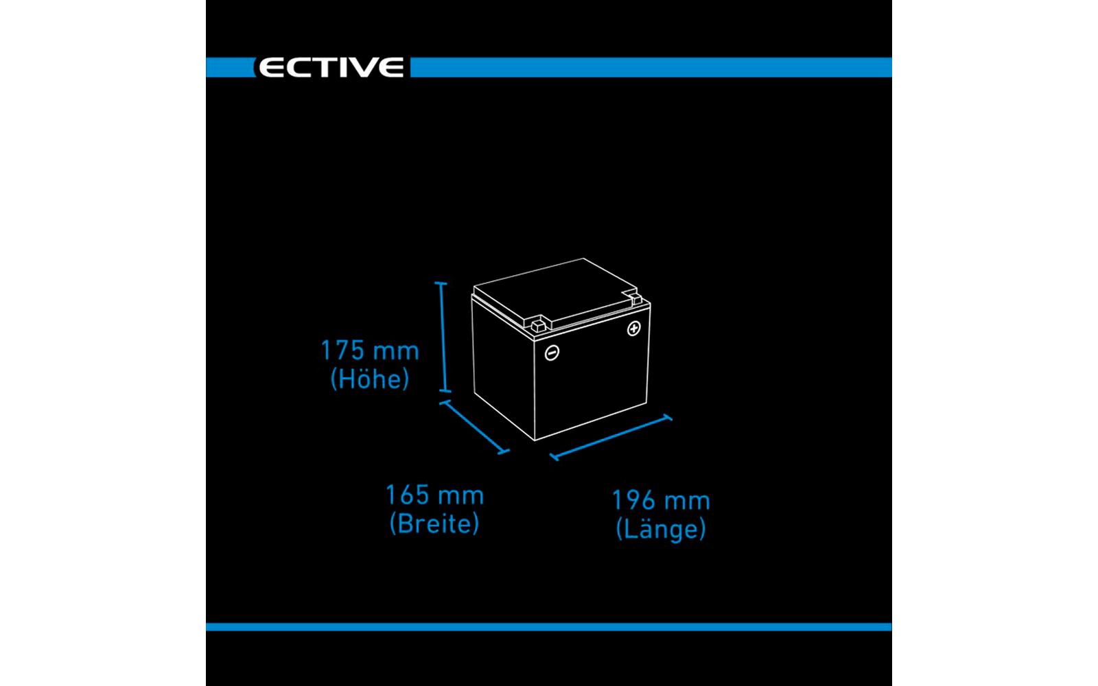 Ective LC 50L BT 12 V LiFePO4 Lithium Versorgungsbatterie 50 Ah