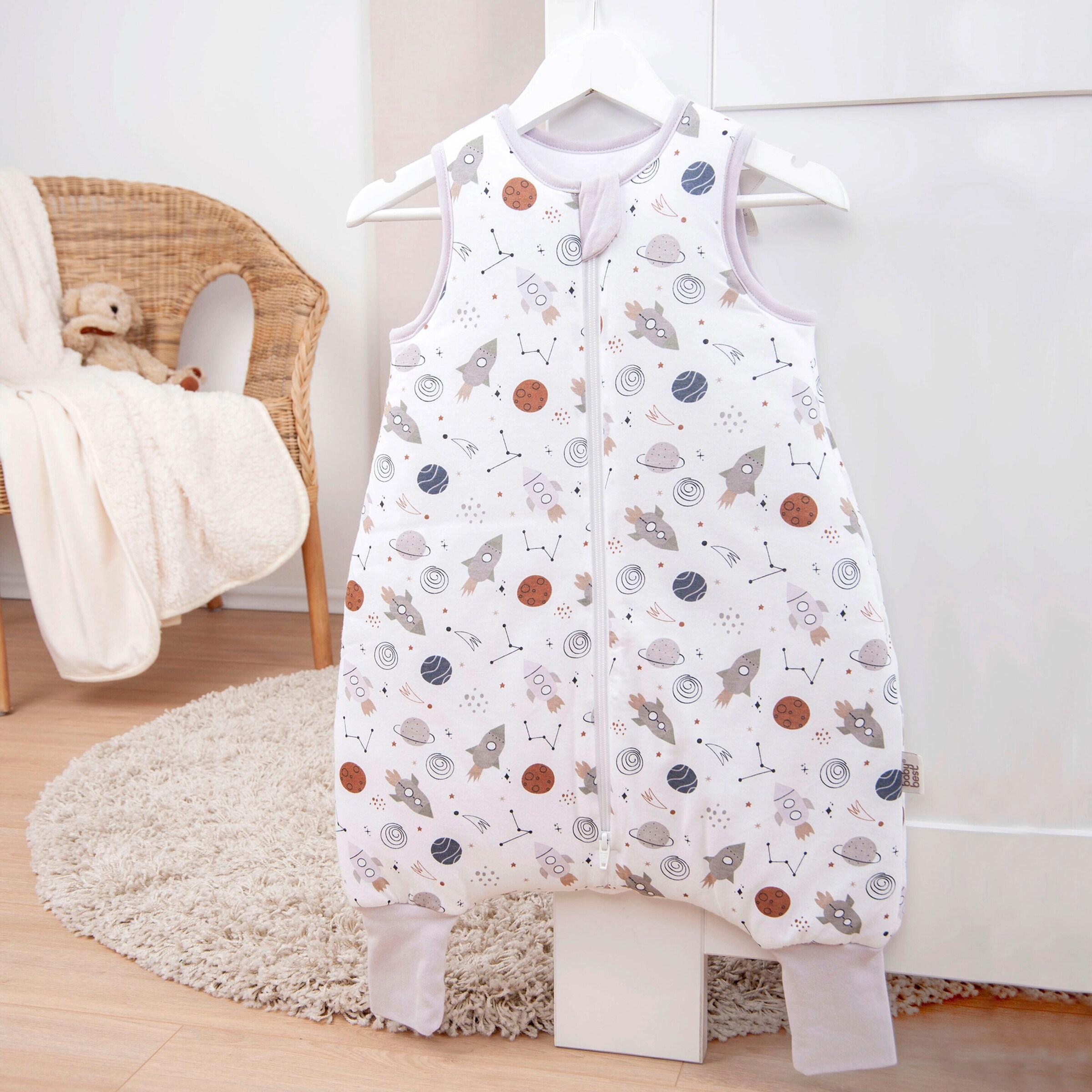 Baby Best Ganzjahres-Sleepoverall 2.5 TOG weiß / Weltall