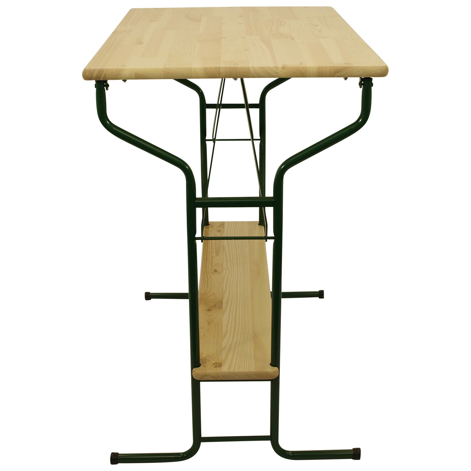 DEGAMO Stehtisch BAMBERG 113cm klappbar, Metall + Holz lackiert, mit Fuss-Stütze