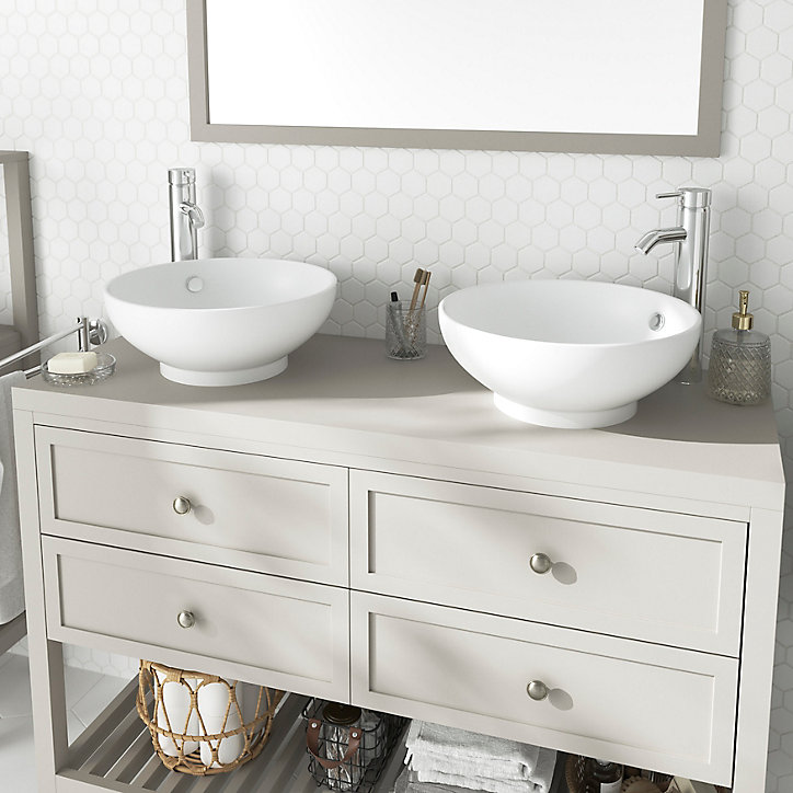 Plan de toilette GoodHome Perma taupe 120 cm