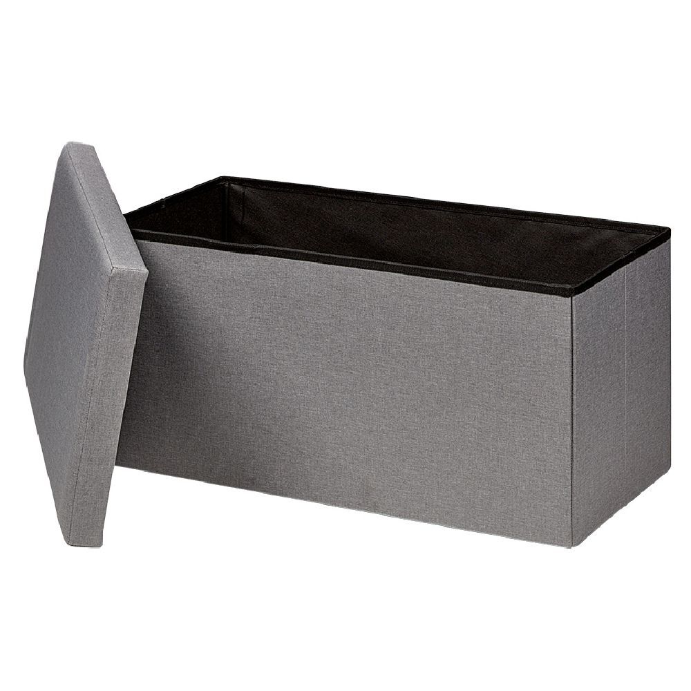 Banc coffre Clara Gris - L76,5 x P38 x H37,5 cm