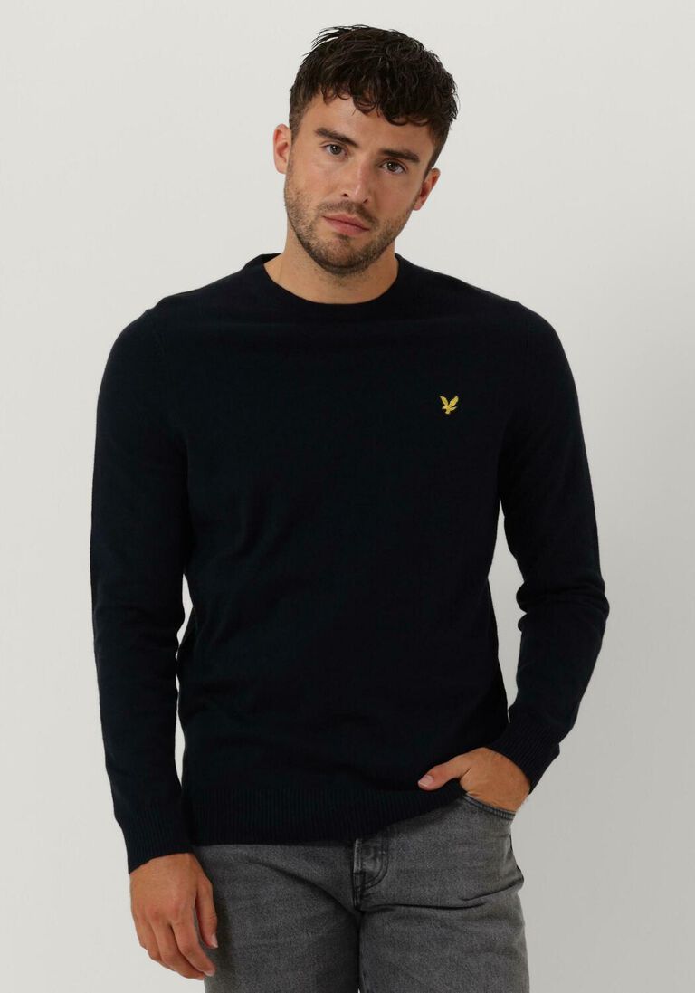LYLE & SCOTT blauwe lyle & scott trui crew neck cotton merino jumper