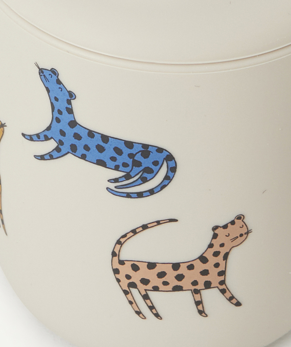LIEWOODTASSE APPRENTIS 150ML EN SILICONE MOTIFS LÉOPARDS