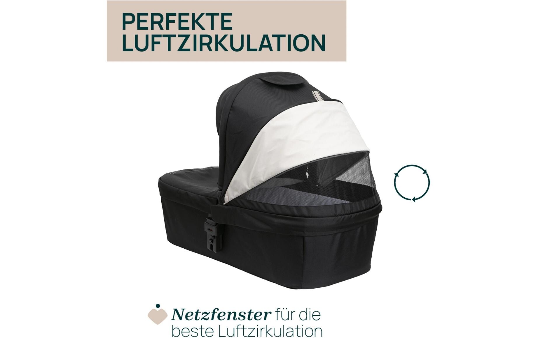 Kinderwagenset Trio Seety Etna black<br>Leichtes und flexibles 3-in-1 Kinderwagenset für Stadtleben und Mobilität