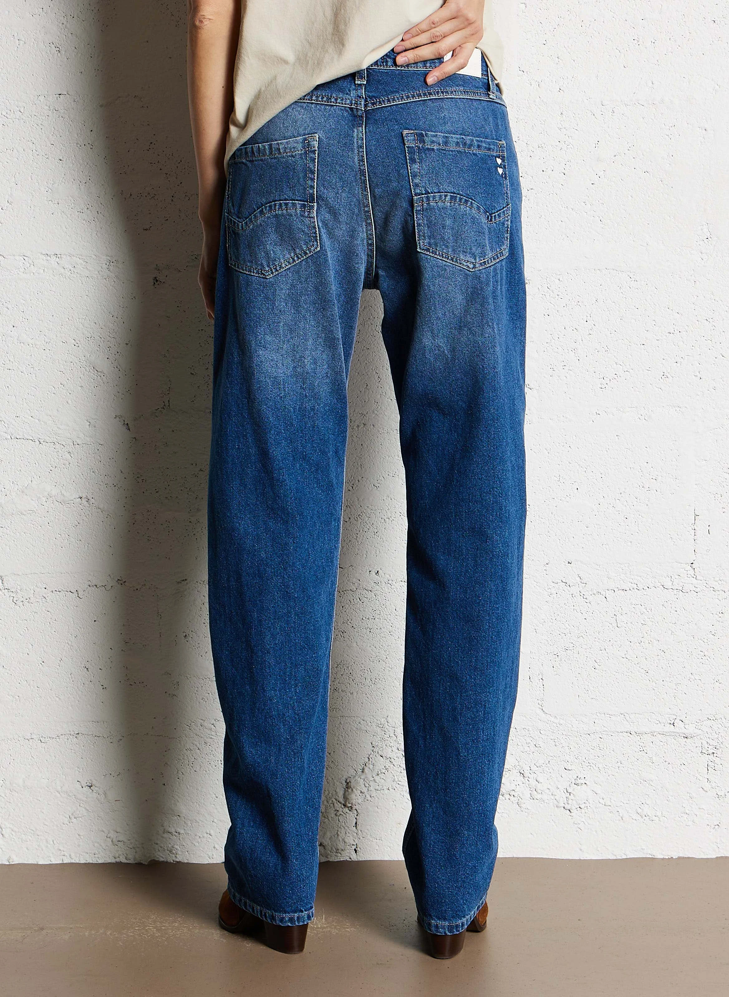 Jean droit en coton | Bleu
