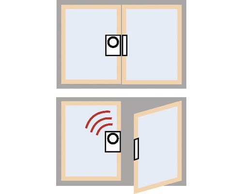 Raam- en deuralarmmelders met magneetcontact, 3 stuks, wit