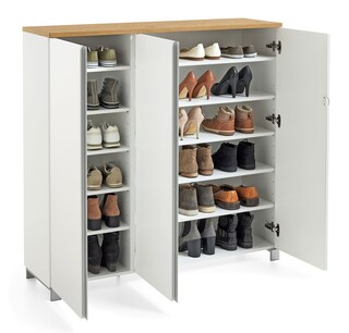 VOSS Schuhkommode SALEA 125 x 126 cm Lack weiß/Balkeneiche