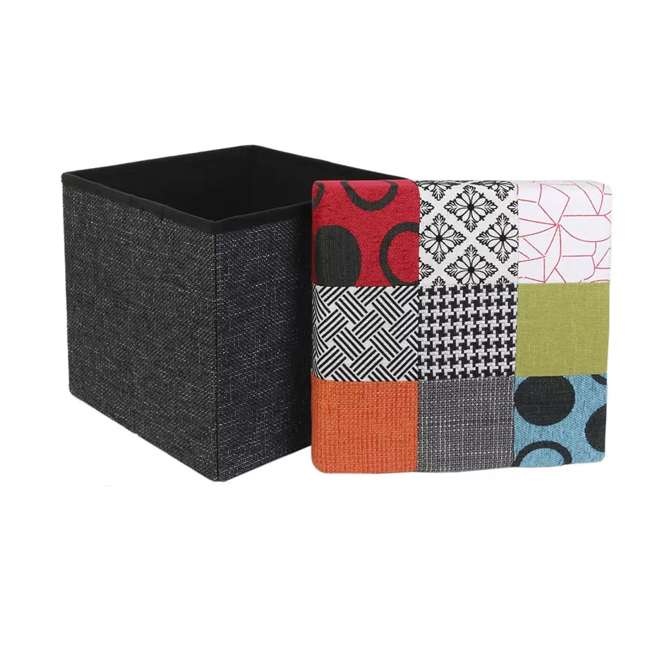 Pouf pliant Patchwork Multicolore