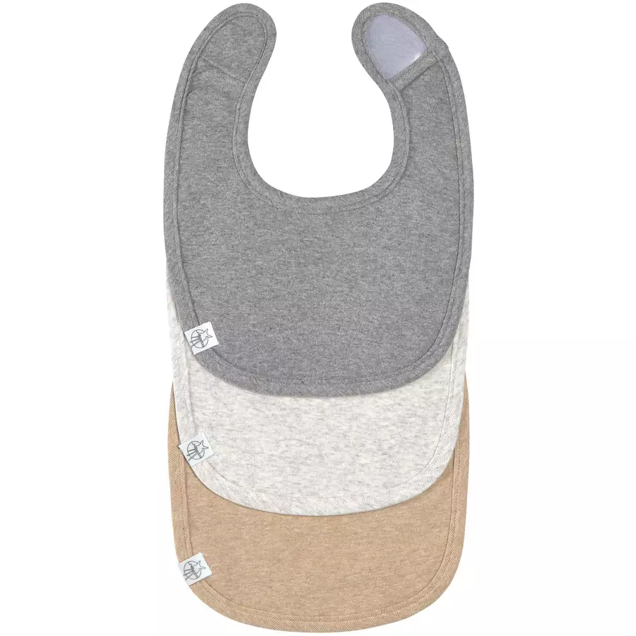 Lässig Lätzchen für Neugeborene 3er Set dunkelgrau hellgrau beige