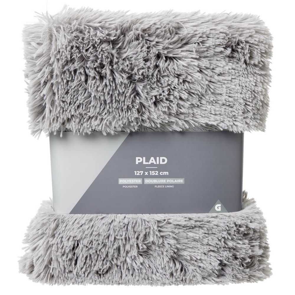 Plaid shaggy doublure polaire 152 x 127 cm