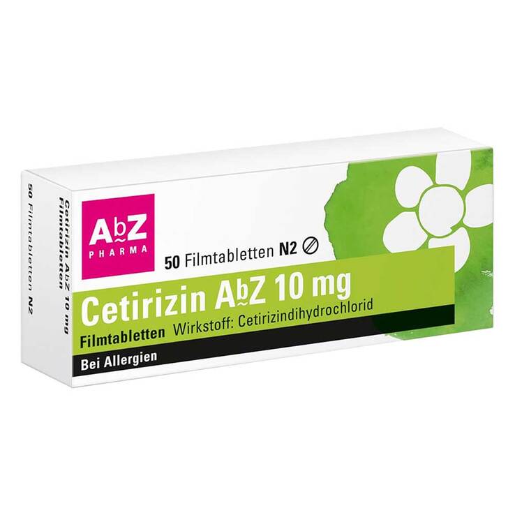 Cetirizin AbZ 10 mg Filmtabletten, 50 St