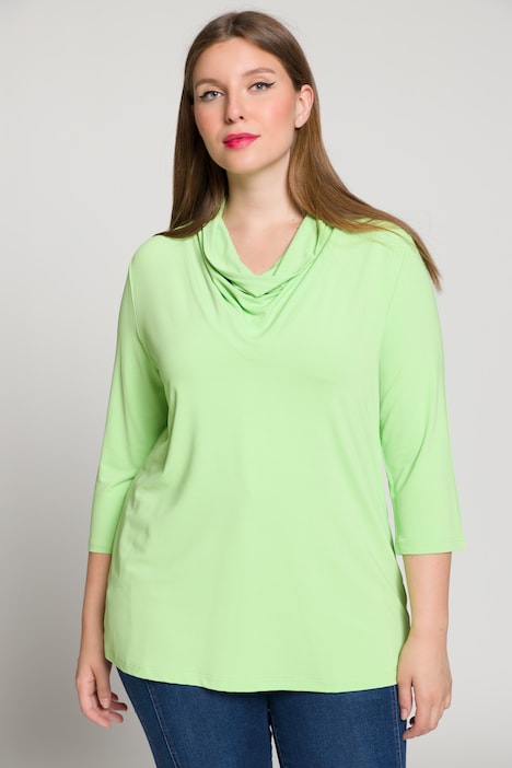 Shirt, Classic, Wasserfall-Ausschnitt, 3/4-Arm