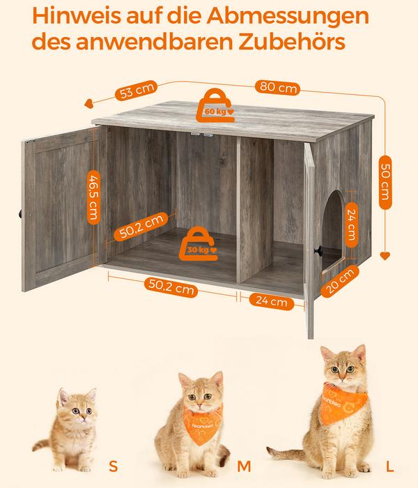 Feandrea Katzenklo-Schrank mit Türen, ca.