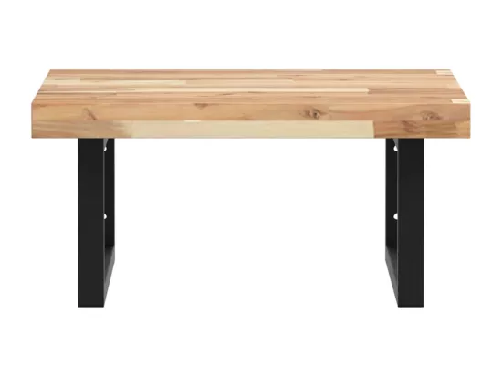Étagère de vasque murale acier et bois massif d'acacia