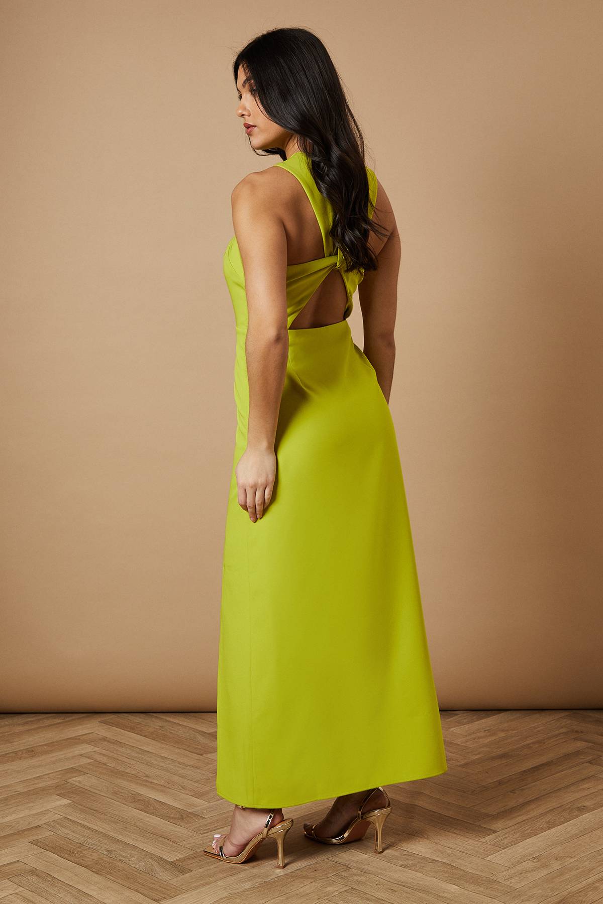 Oasis Robe Midi Fendue à Col Licou
