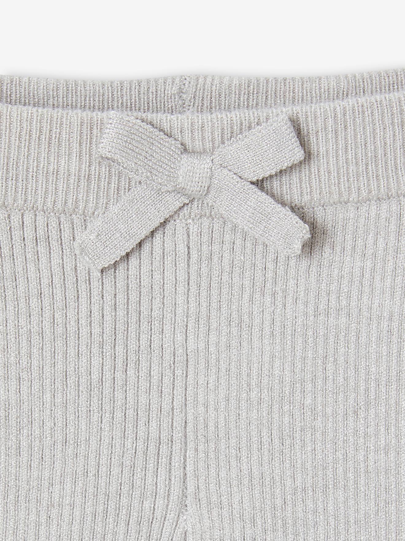 Calça legging de malha para bebê, bege liso tamanho médio