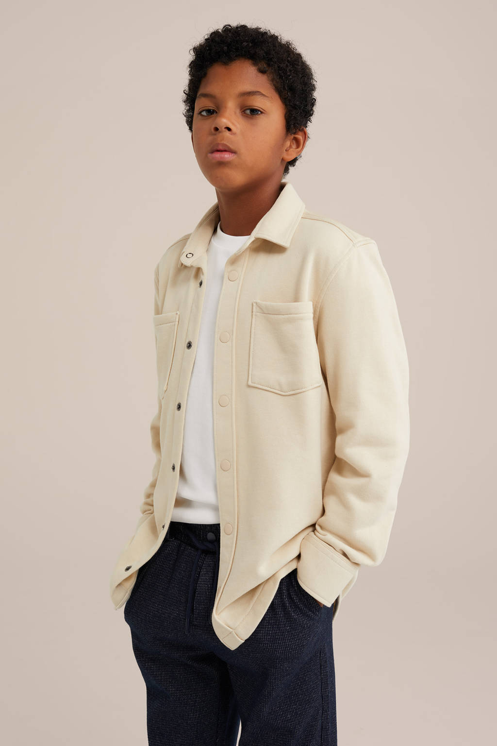 mooie blouse/vestoverhemd beige
