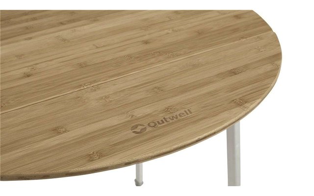 Outwell Custer Falttisch mit Bambustischplatte Rund