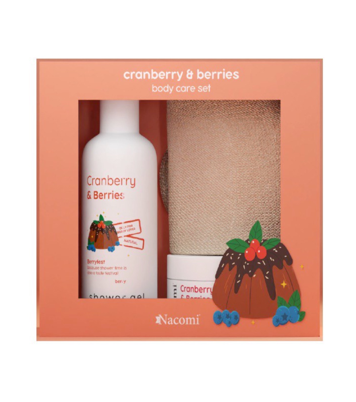 Nacomi - Conjunto de presentes para cuidados com o corpo - Berry Special Christmas