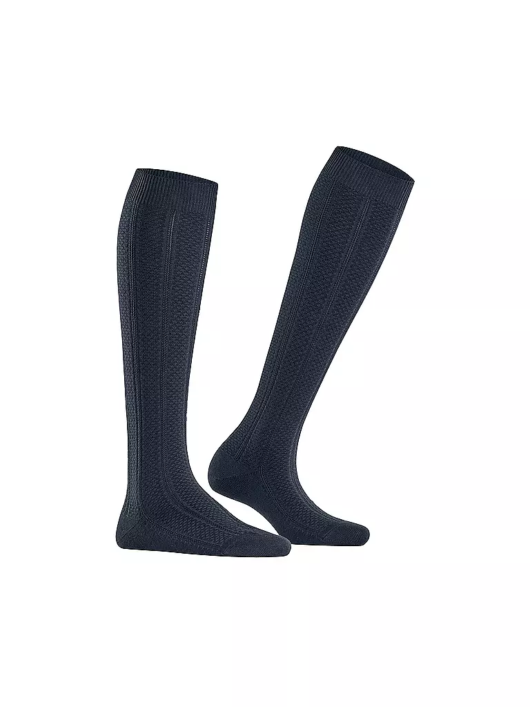 FALKE Kniestrümpfe NEEDLEPOINT space blue blau