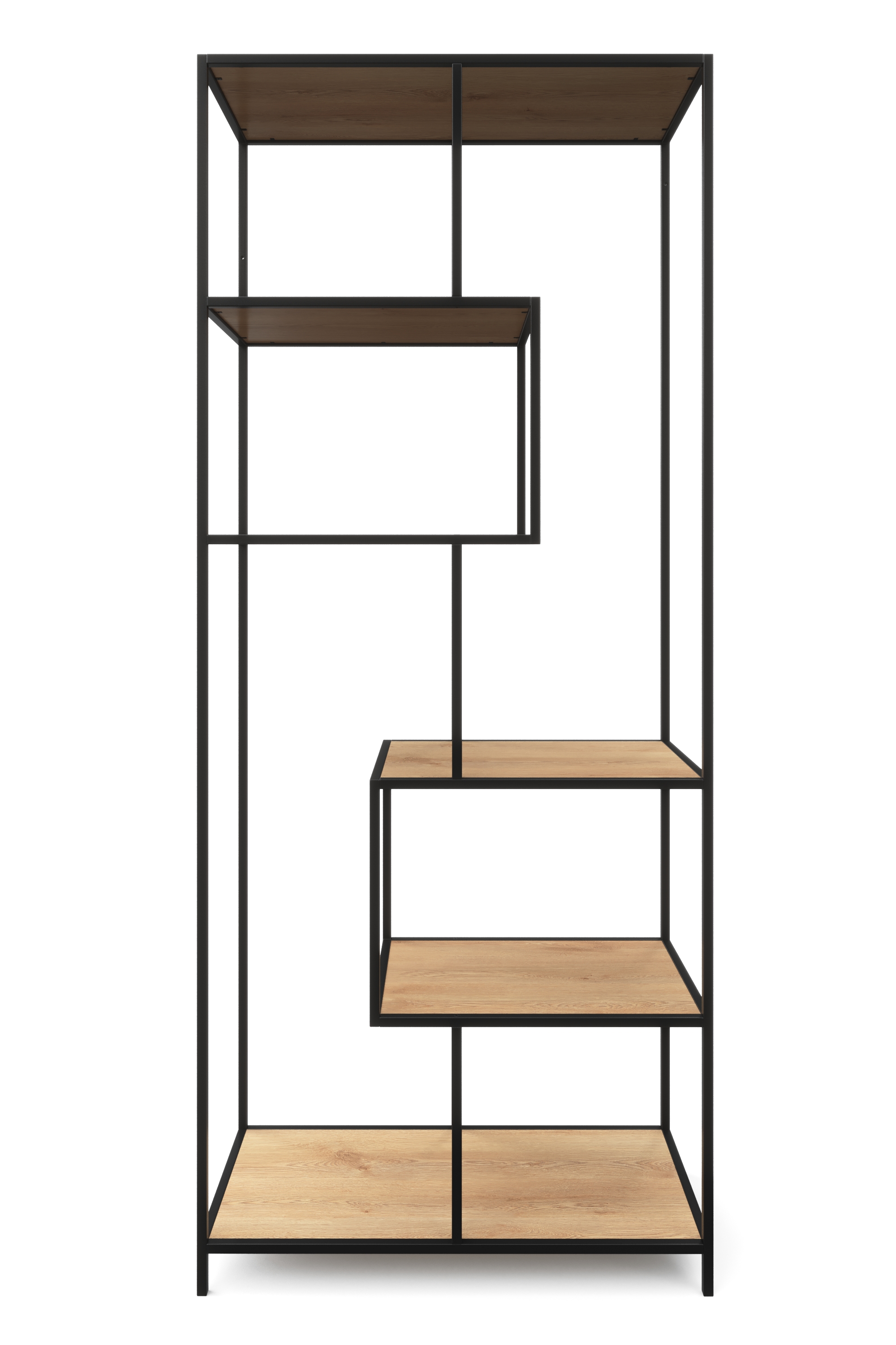Bücherregal SEAFORD  77 x 185 cm braun/schwarz