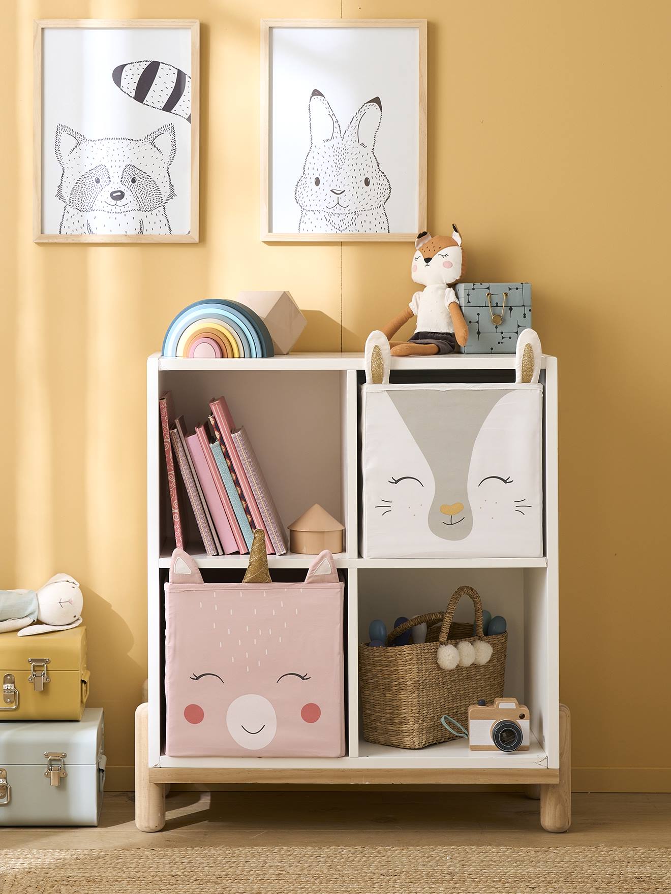 Conjunto de 2 caixas organizadoras Magic, rosa médio, bicolor/multicoloridas