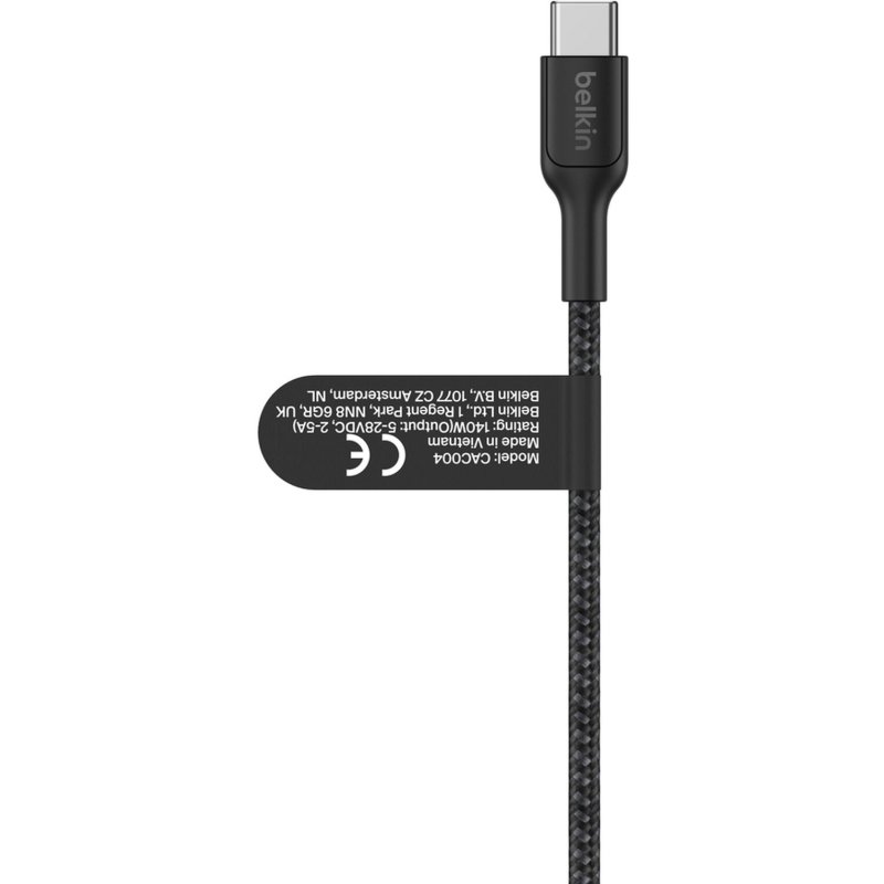 Belkin CAC004HQ1.5MBK câble USB USB 2.0 1,5 m USB C 2 x USB C 0,48 Gbit/s 140 W Noir