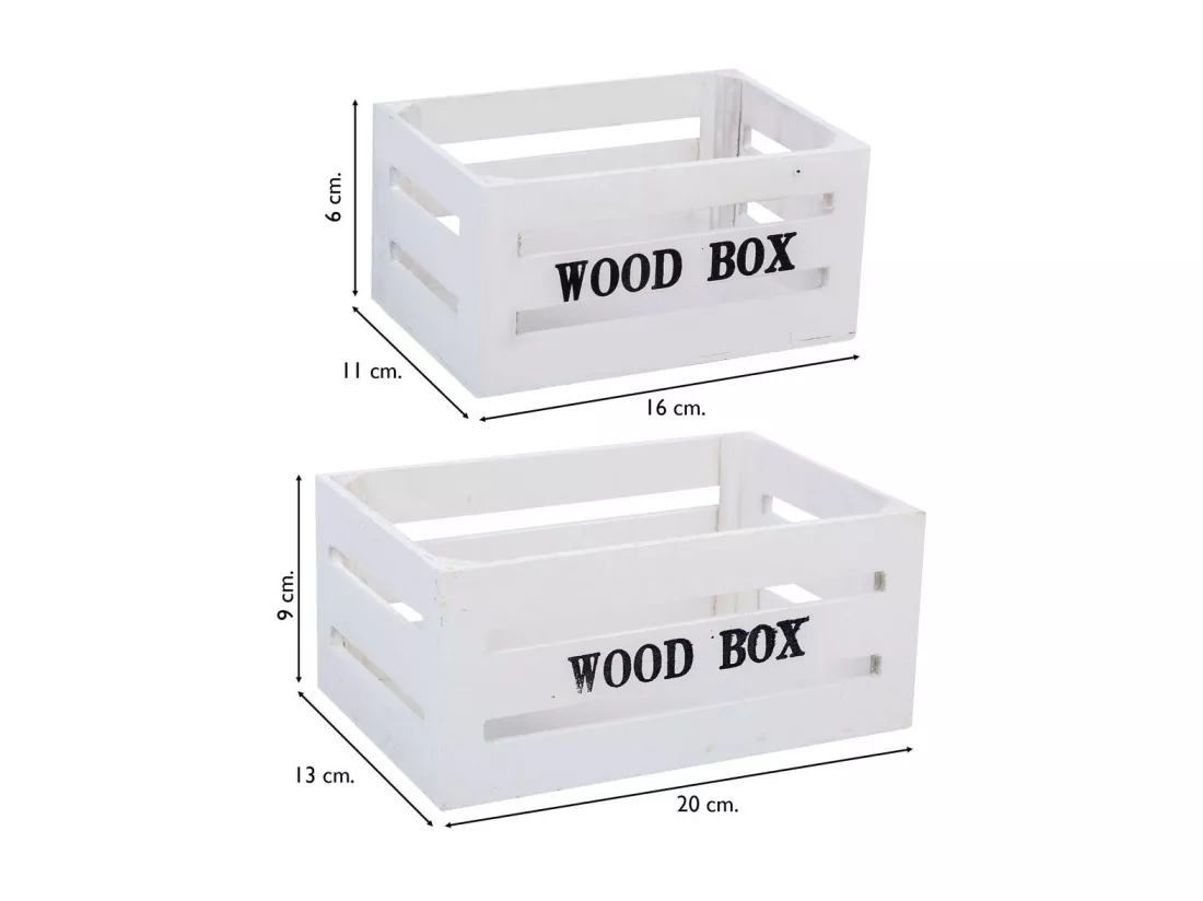 Ensemble de 2 tiroirs en bois blancs