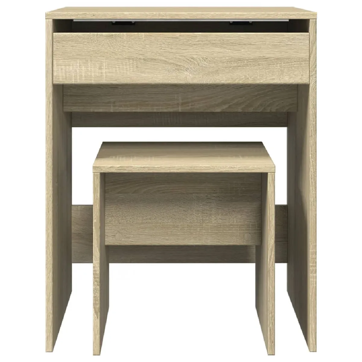 vidaXL Coiffeuse et Tabouret - Chêne Sonoma