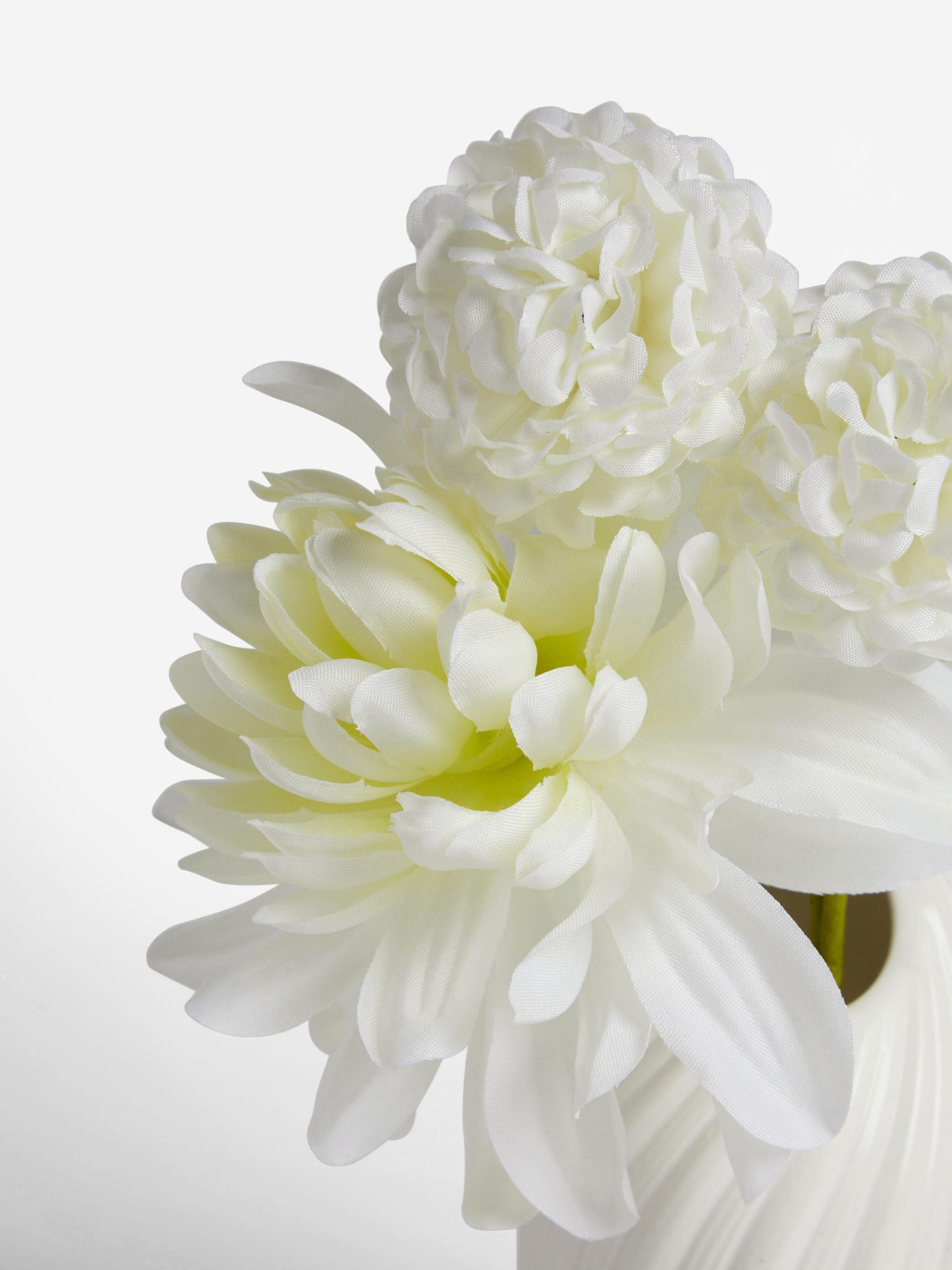 Artificial Dahila Arrangement In Ceramic Pleated Vase