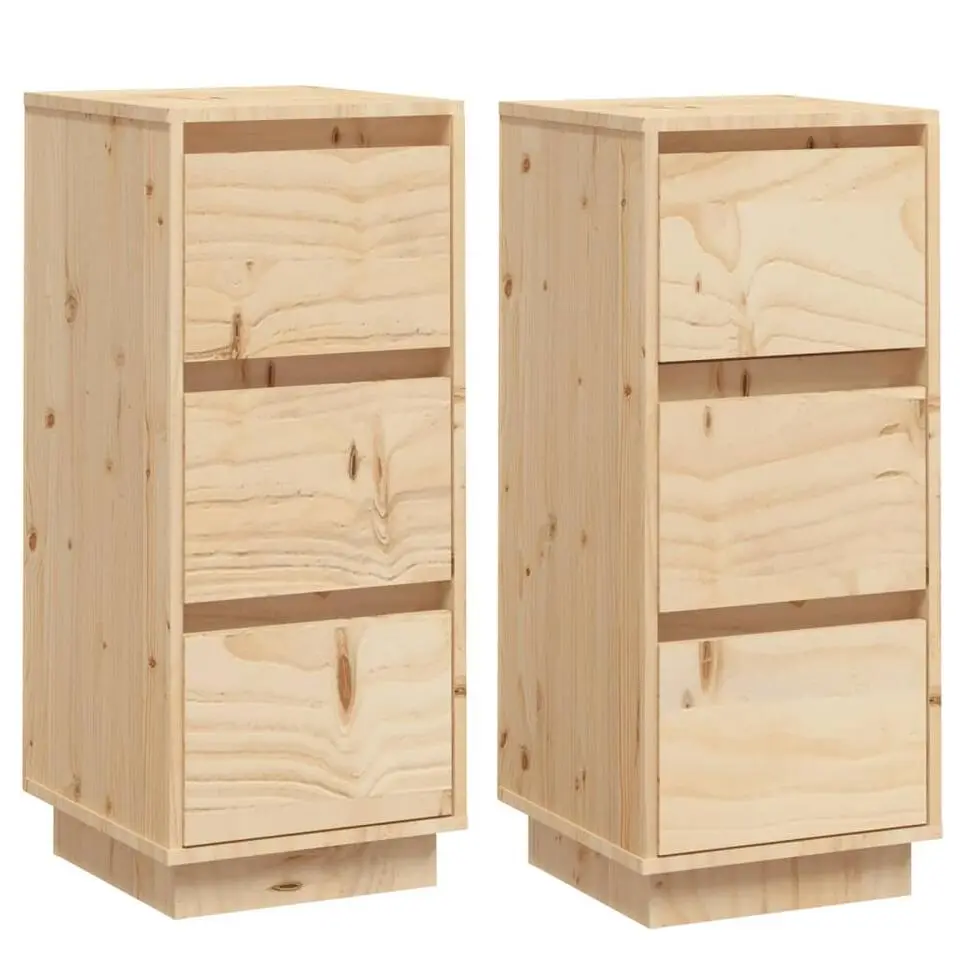 vidaXL - Dressoir - Bruin - Grenenhout - 2 stuks