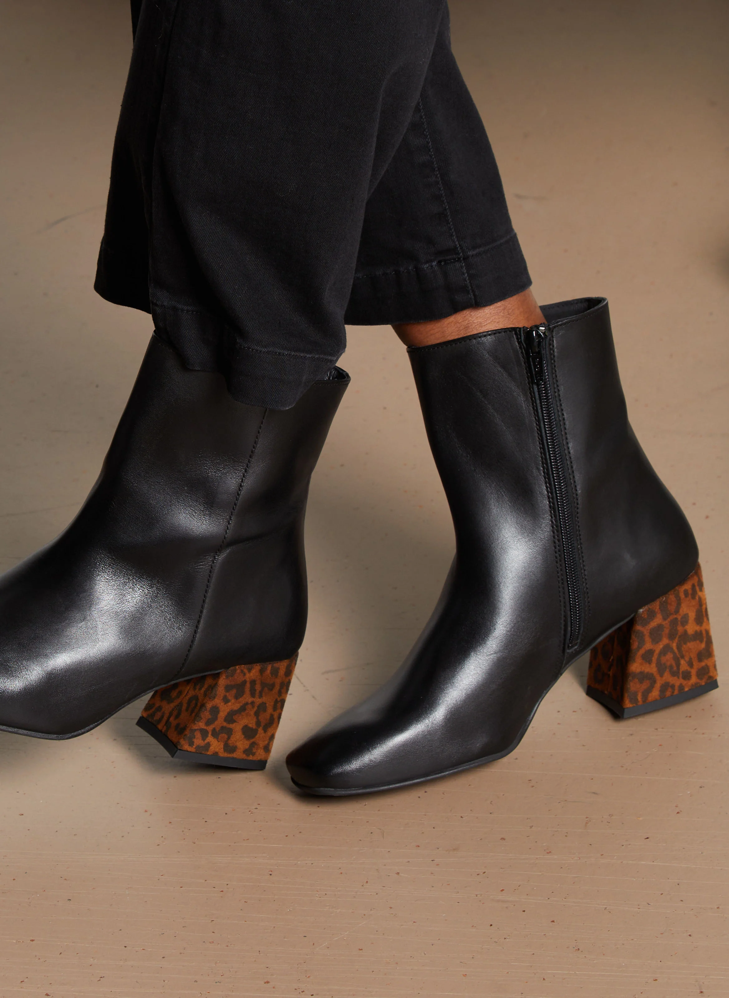 Bottines en cuir | Noir
