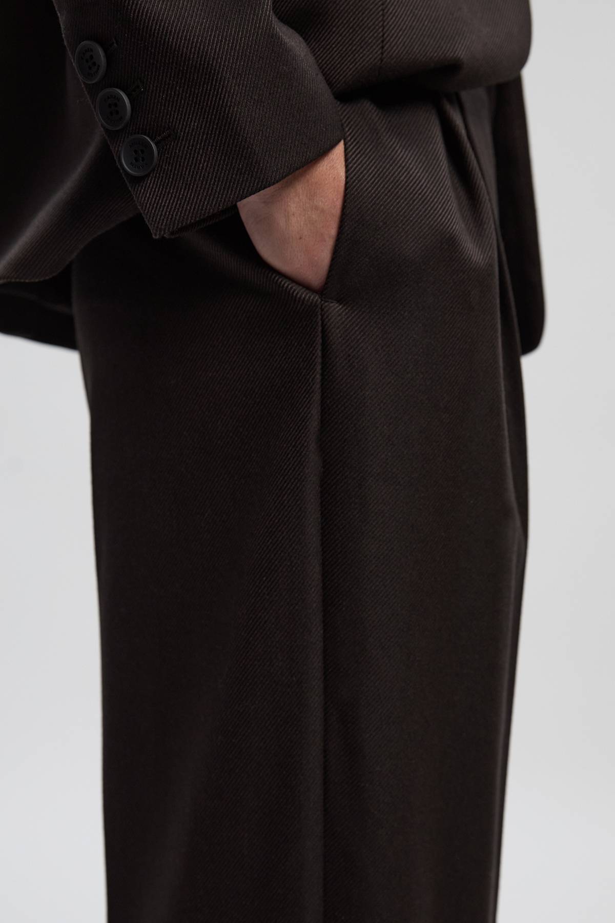 KarenMillen Pantalon Tailleur Chiné à Jambes Larges